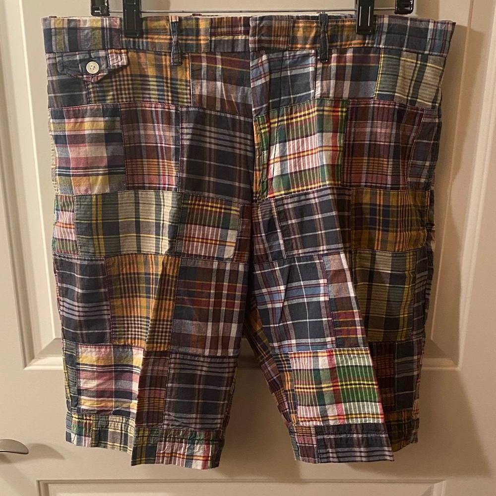 Ralph Lauren Sportswear Men's Multicolor Madras Plaid Patchwork Shorts